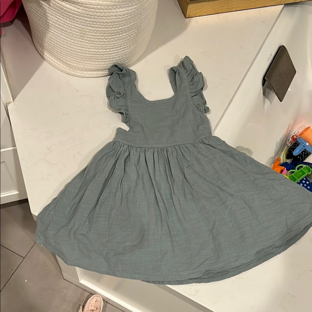Charming Sage Green Kids Dress